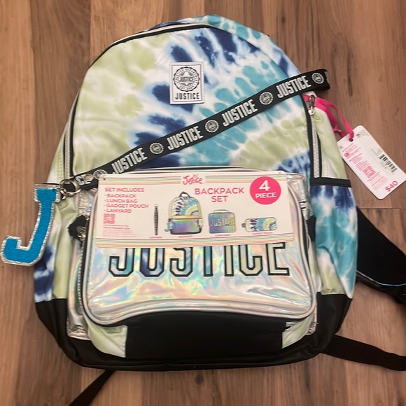 Justice Girls 17" Laptop Backpack, Lunch Tote and Pencil Case, 3-Piece Set Metal - Picture 2 of 6